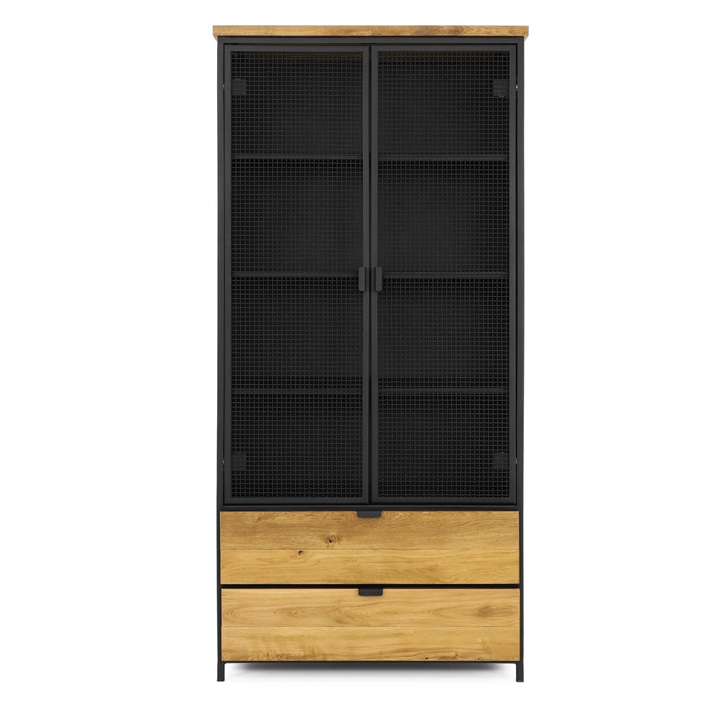BÜCHERREGAL aus Massivholz STRONG - Honigeiche/Schwarz, Holz (90/195/40cm) - Seart