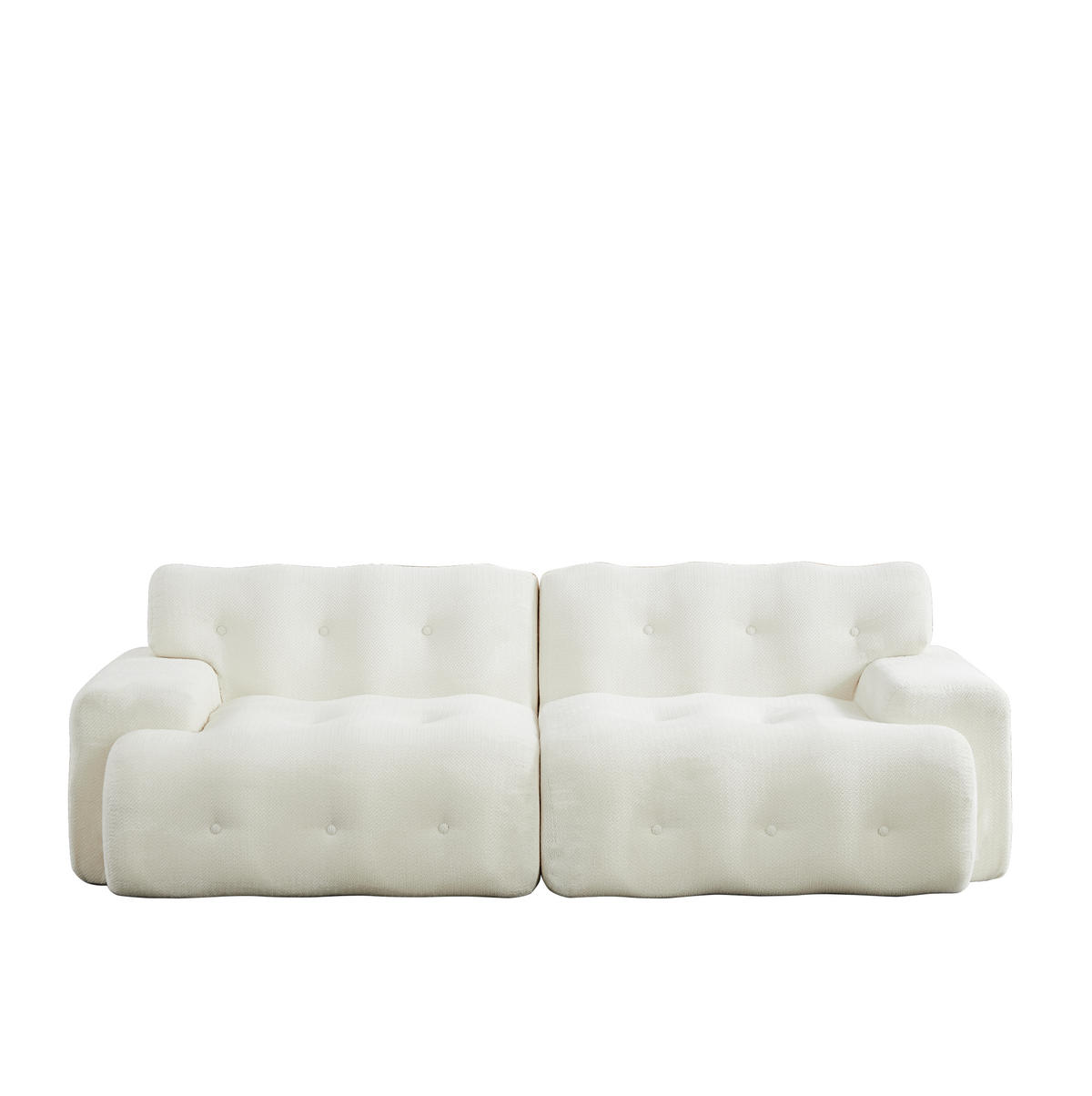 2-SITZER-SOFA 224/104/66 cm mit ergonomischer Polsterung, breiten Armlehnen und Chenille-Bezug, Beige - Beige, Textil (224/66/104cm) - Redom