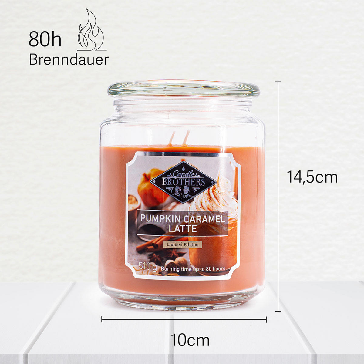 DUFTKERZE CandleBrothers - Orange, Naturmaterialien/Glas (15cm)