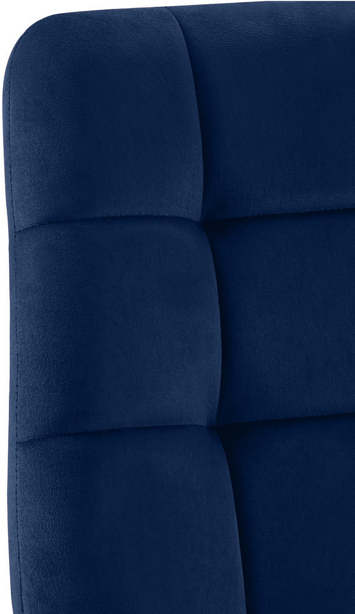 STUHL 2er Set Samt Blau - Blau/Schwarz, Textil/Metall (45/84/55cm) - CLP