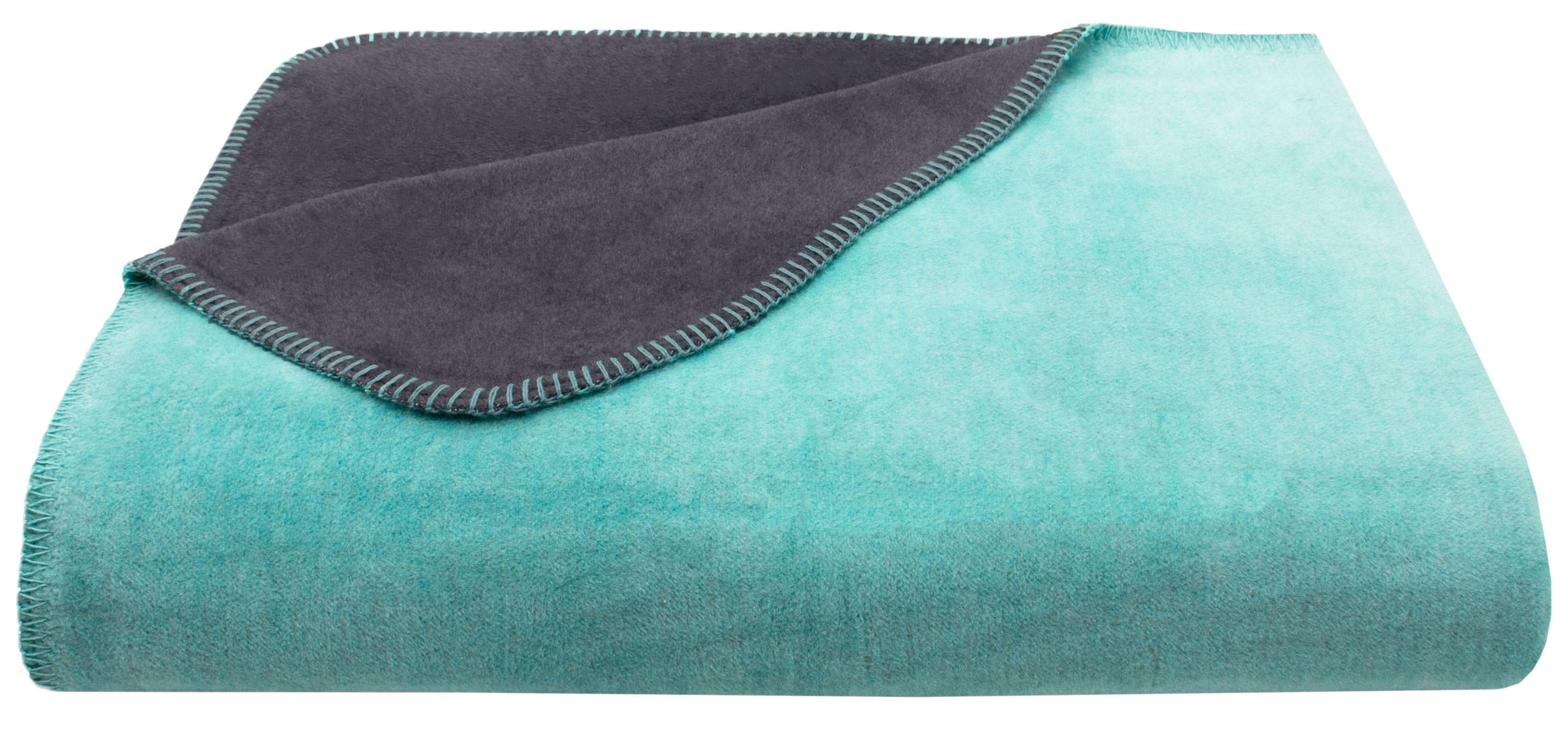 KUSCHELDECKE, 150x200 cm, 60% Baumwolle, 40% Polyacryl, Grau - Mintgrün, Naturmaterialien (150/200cm) - Zollner