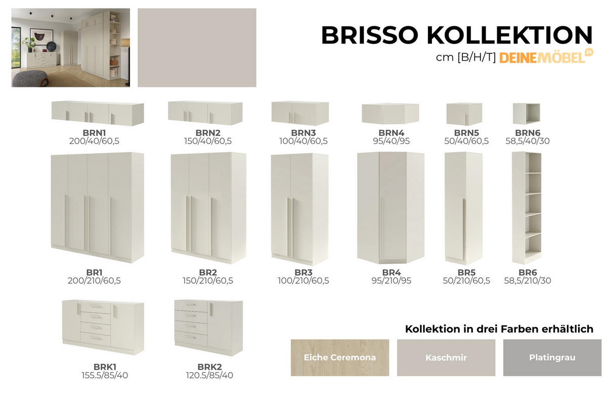AUFSATZSCHRANK BRISSO BRN1 200/40/60,5 cm in Kaschmir - Kaschmir, Holzwerkstoff (200/40/61cm) - Deine Möbel 24