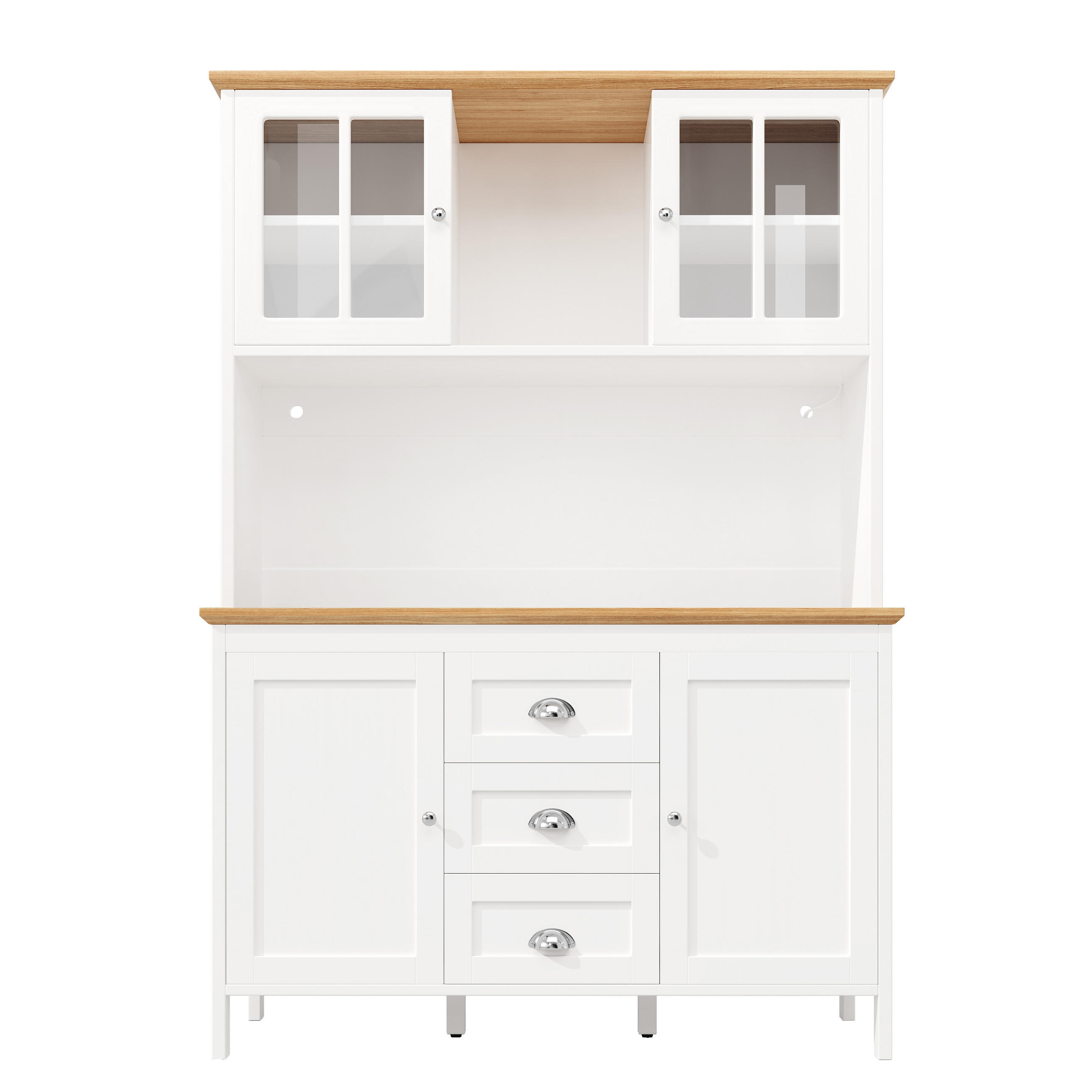 BUFFETSCHRANK Weiß 120/40/179 cm - Weiß, Holz (120/179/40cm) - PANGIVO