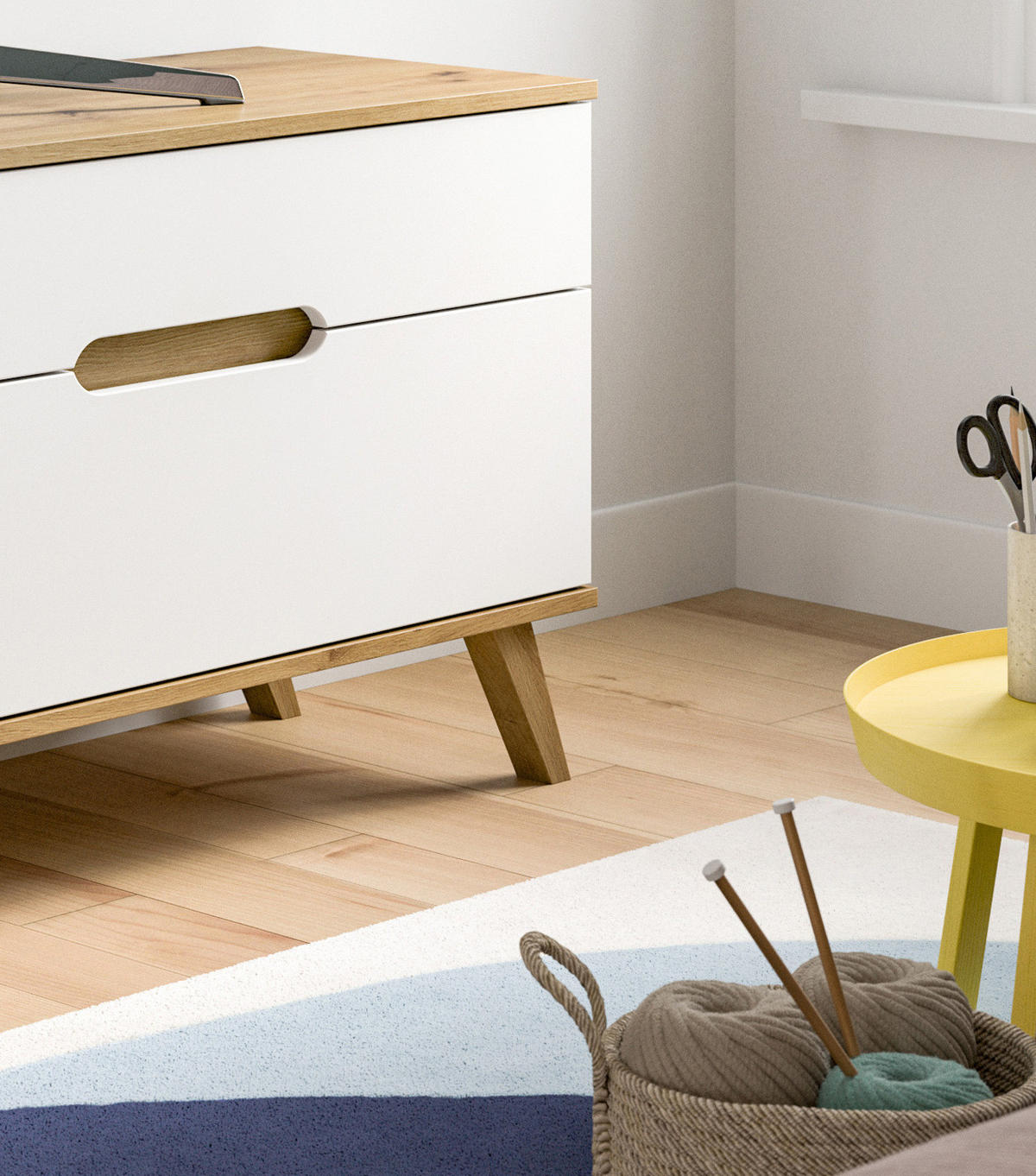 TV-LOWBOARD weiß, Eiche 140 cm, TV-Unterteil mit Soft-Close-Funktion - Eichefarben/Weiß, Holzwerkstoff/Metall (140/60/40cm) - Inn.Furn