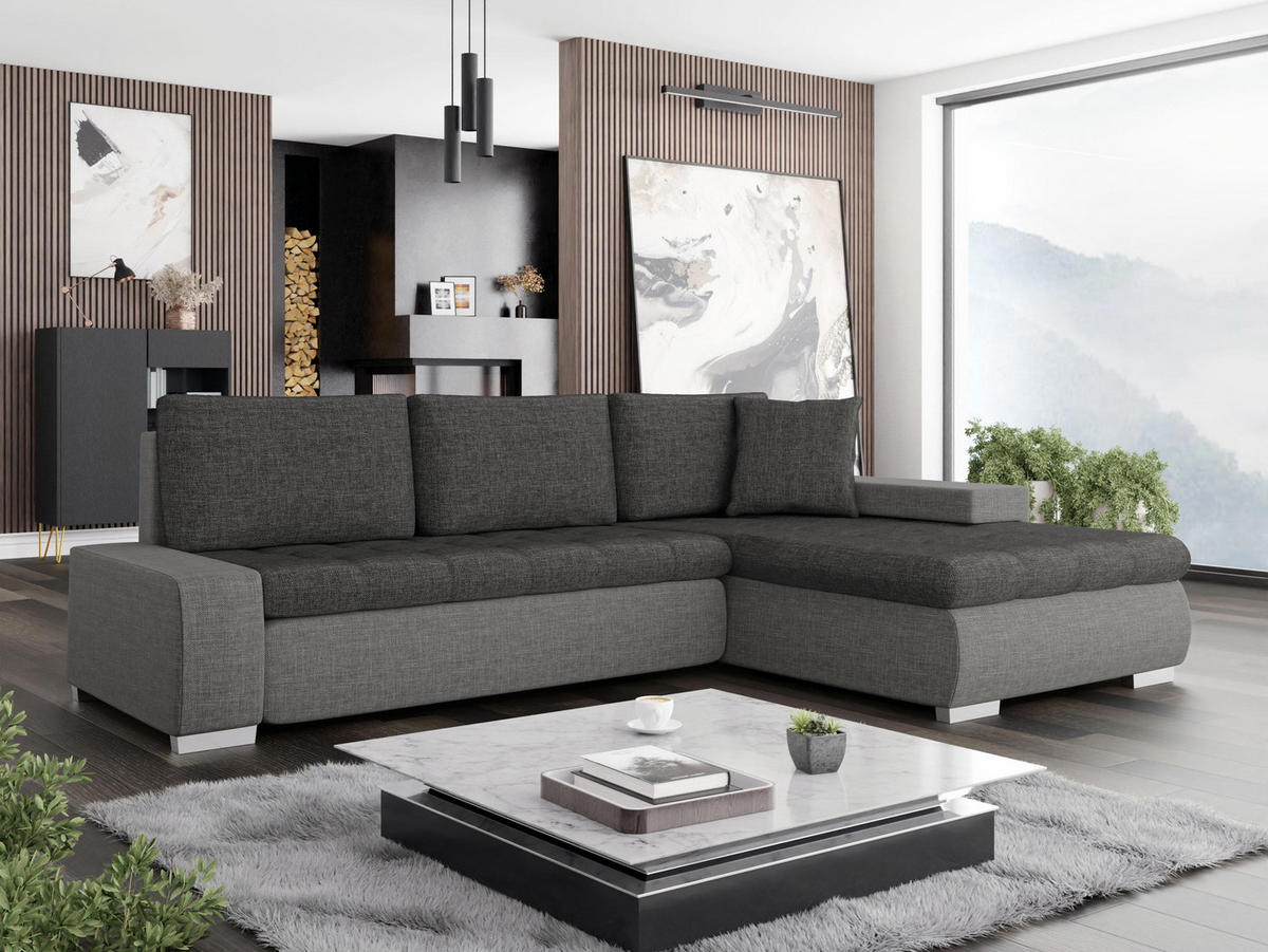 ECKSOFA Orkan Mini Lux - Grau, Holz/Textil (265/185cm) - MIRJAN24