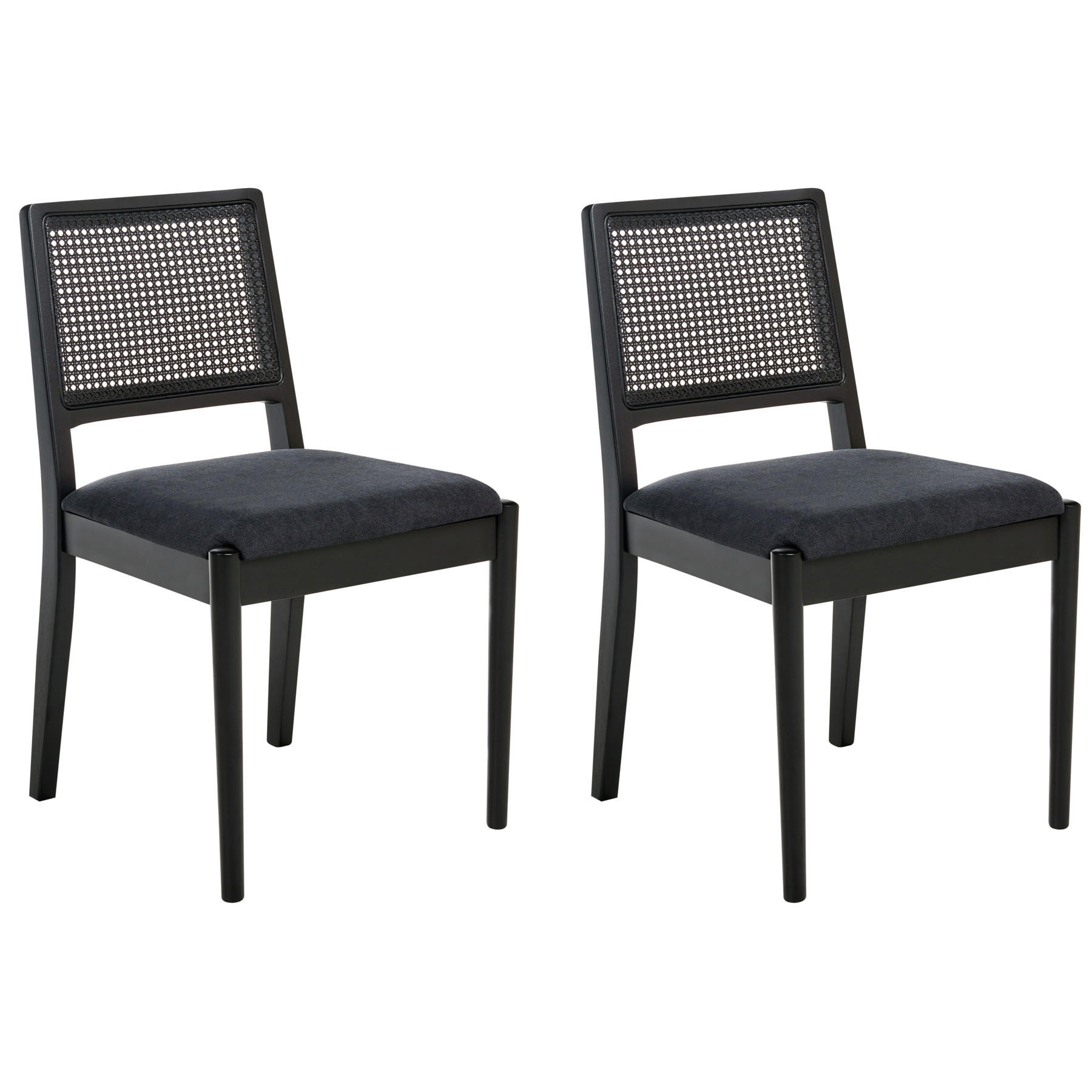 ESSZIMMERSTUHL 2er-Set Schwarz Tamarac - Schwarz, Holz (47/80/55cm) - Beliani