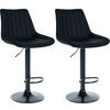 BARHOCKER 2er Set Lederlook schwarz - Schwarz, Textil/Metall (49.5/91/50cm) - CLP