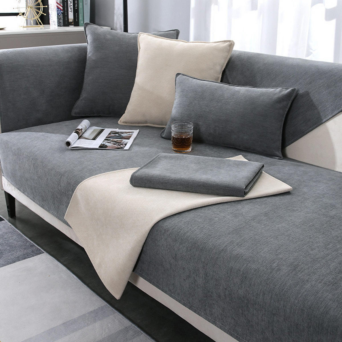 SOFAÜBERWURF Grau 1 Stück - Grau, Textil (70/150cm) - Kaket