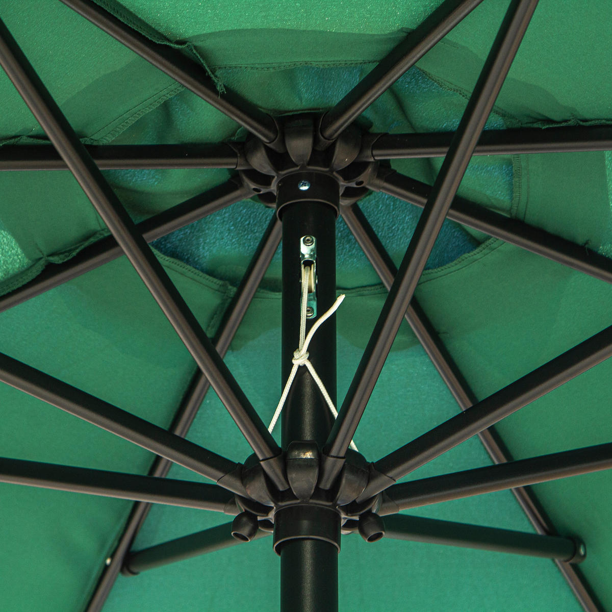 SONNENSCHIRM DE-11355 neigbar, mit Kurbel, Ø 3 m Grün - Grün, Metall (295/295cm) - ComfortXL
