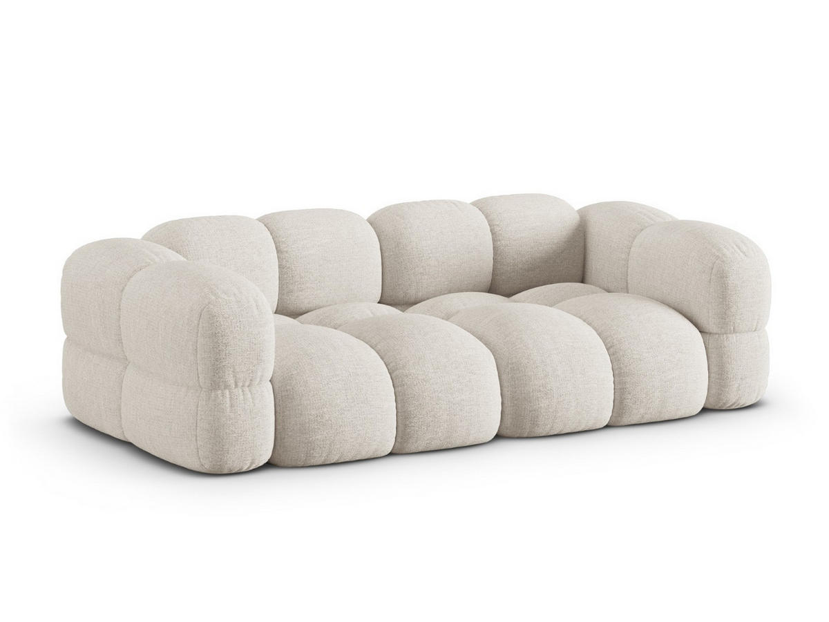 SOFA Loretto aus strukturiertem Stoff beige 4 Sitzplätze - Beige, Textil (100/68/250cm) - Cosmopolitan Design