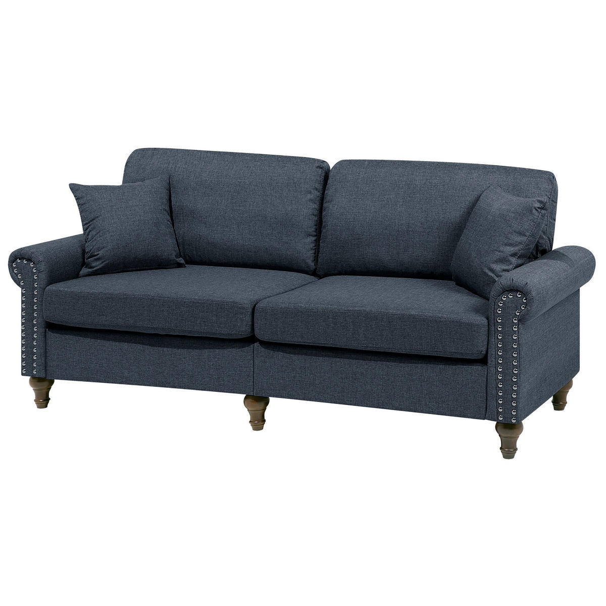 3-SITZER-SOFA Polyester Grau Otra - Dunkelgrau, Textil (195/84/76cm) - Beliani