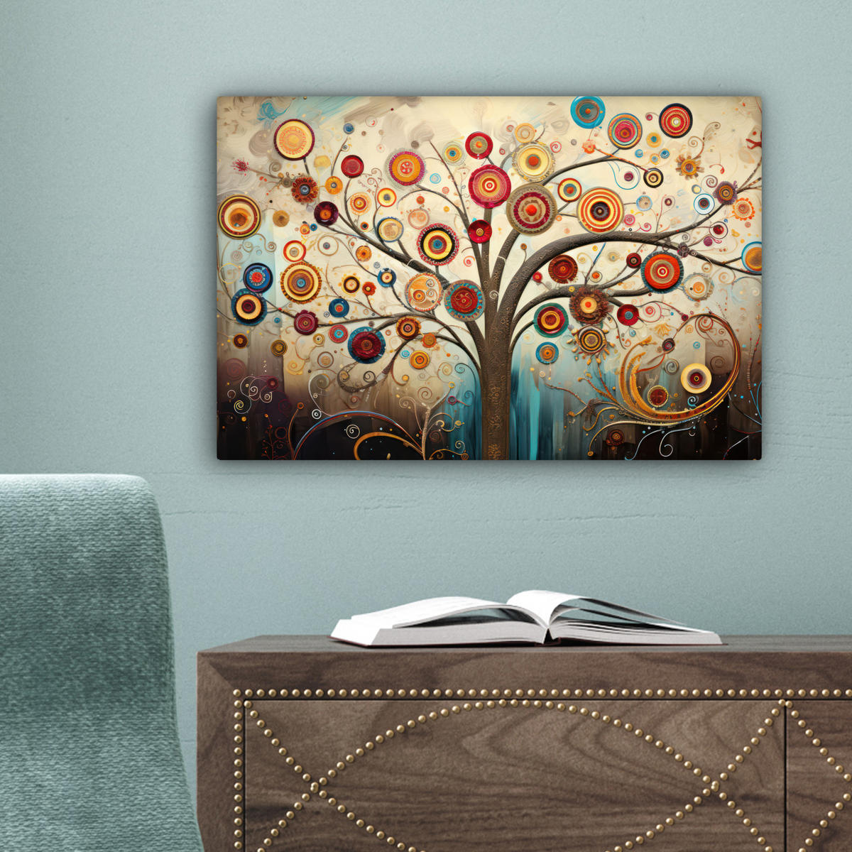 LEINWANDBILD Baum - Baum des Lebens - Farbe 30x20 cm - Braun, Textil (30/20cm) - MuchoWow