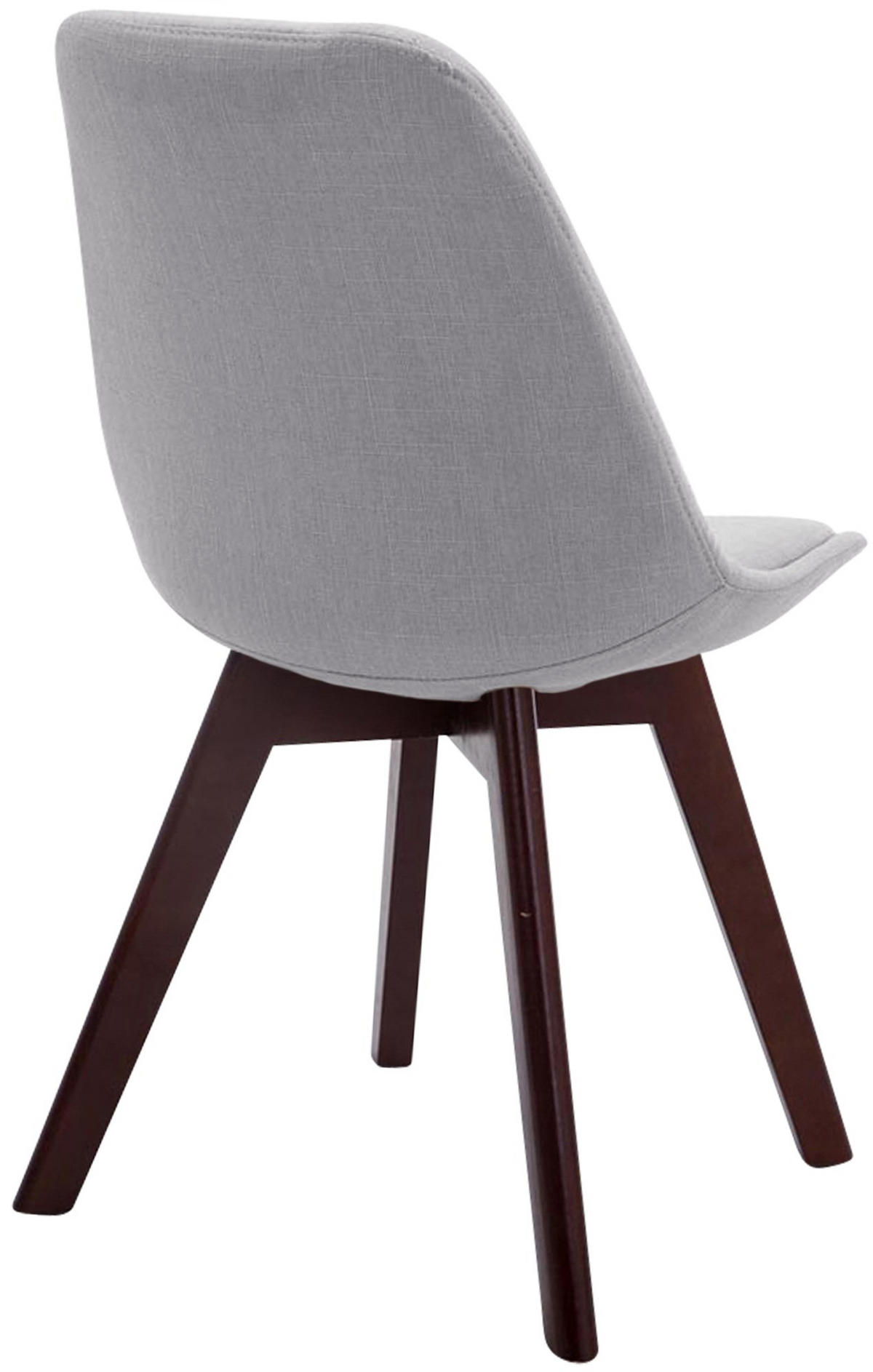 STUHL Stoff grau - Walnussfarben/Grau, Holz/Textil (48/84/55cm) - CLP