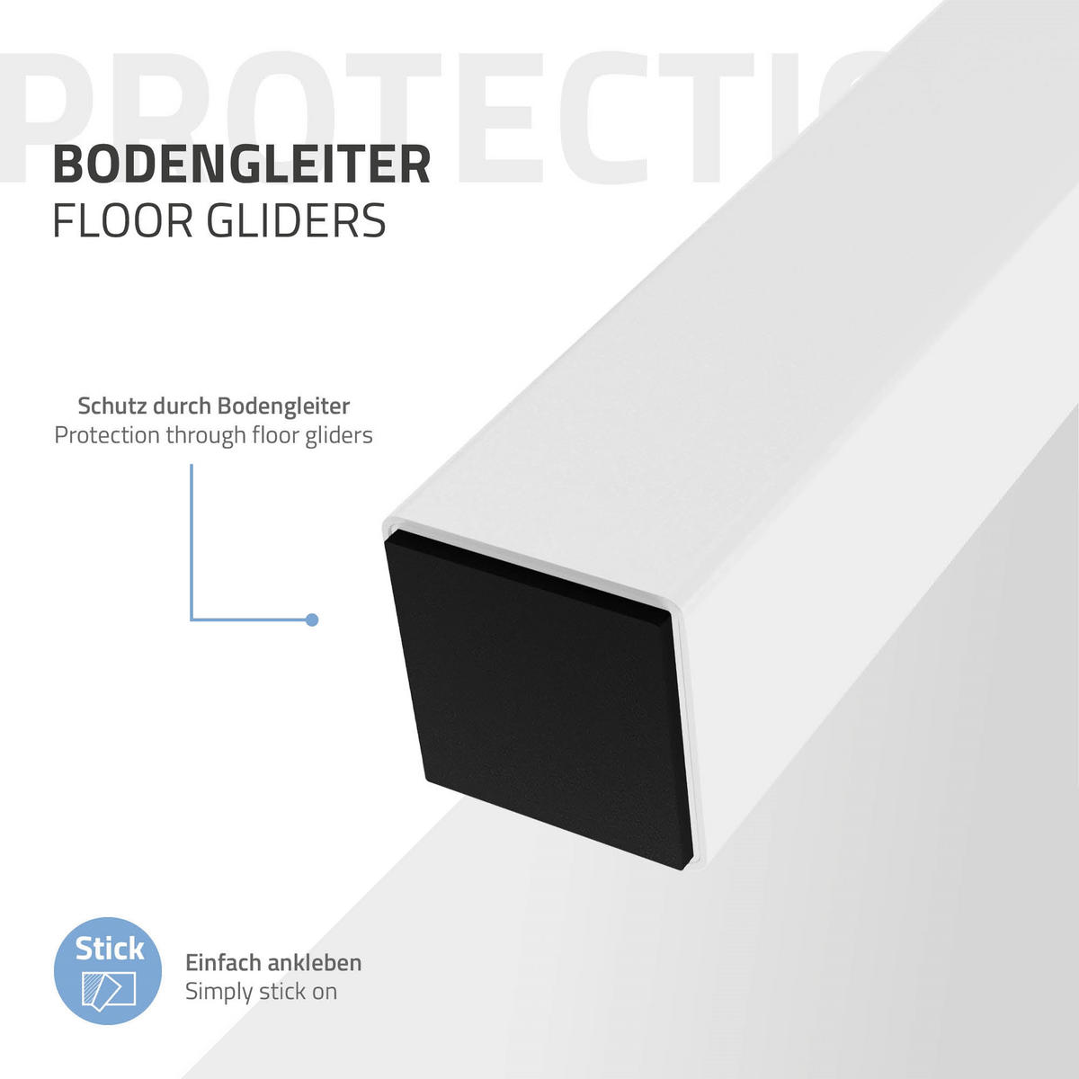 TISCHBEINE 4er Set I-96GRAD-Design H:30 cm Weiß 4x4 cm - Weiß, Metall (4/30/4cm) - ML-DESIGN