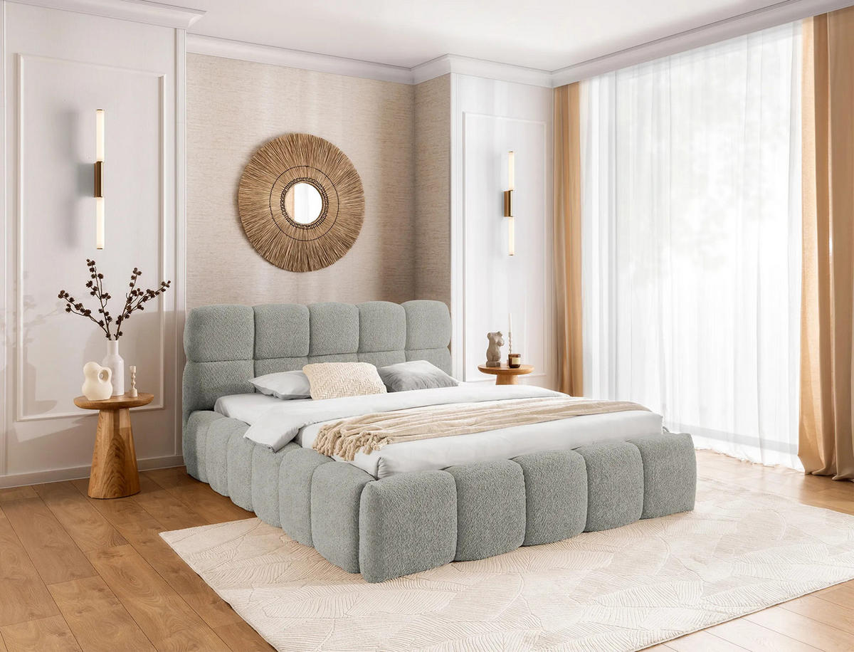 POLSTERBETT Salerno - Grau, Textil (120/200cm) - Meblini