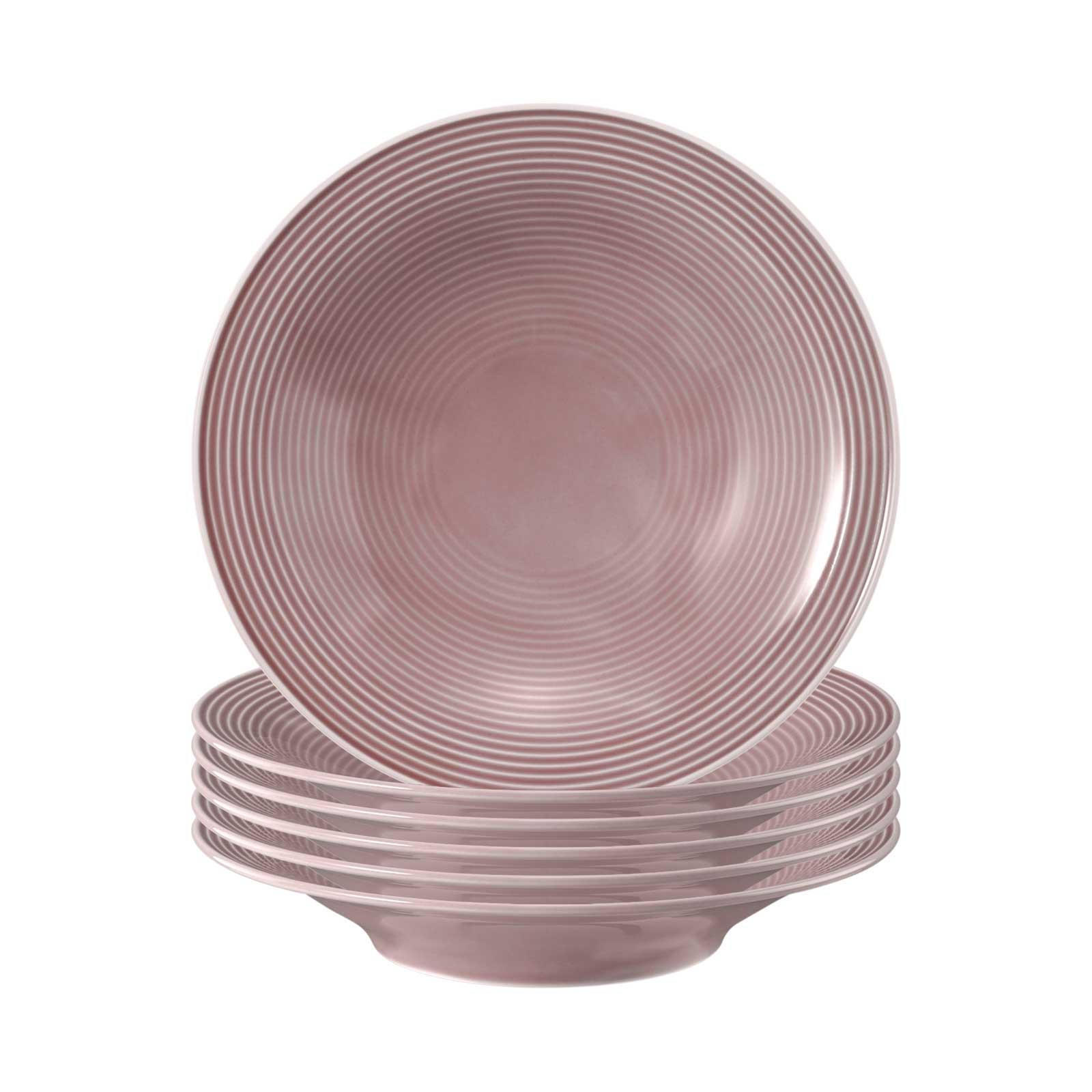 SUPPENTELLER Beat Color Glaze Altrosa ø 22,5 cm 6er Set - Rosa, Keramik (22.5cm) - Seltmann Weiden