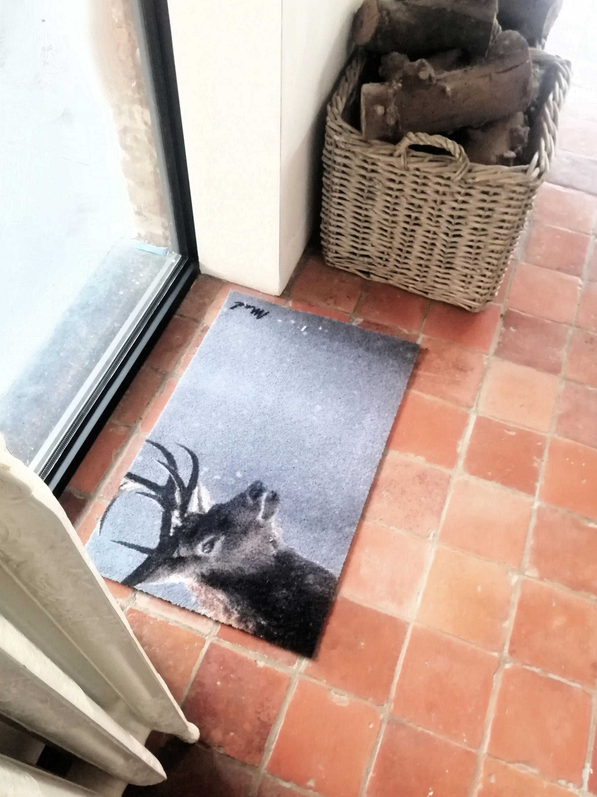 OUTDOOR FUßMATTE "Colt" mit Tiermotiv "Hirsch" Grau 50 x 75 cm - Braun/Grau, Kunststoff/Textil (50/75cm) - MAD ABOUT MATS