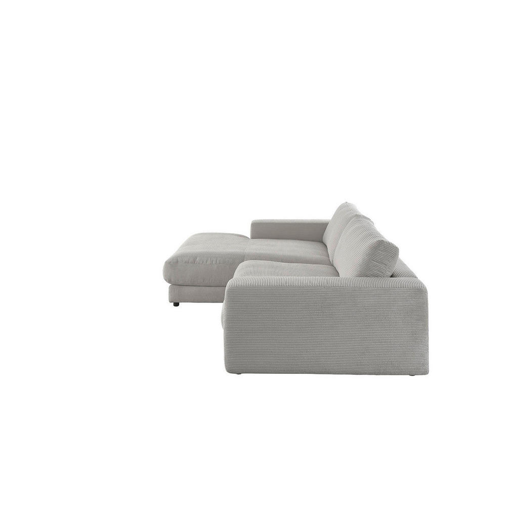 Thumbnail - Kawola Ecksofa, Grau, Schwarz, Textil, Echtholz, 3-Sitzer, Füllung: Komfortschaum, Ottomane links, 270x190 cm, Wohnzimme...