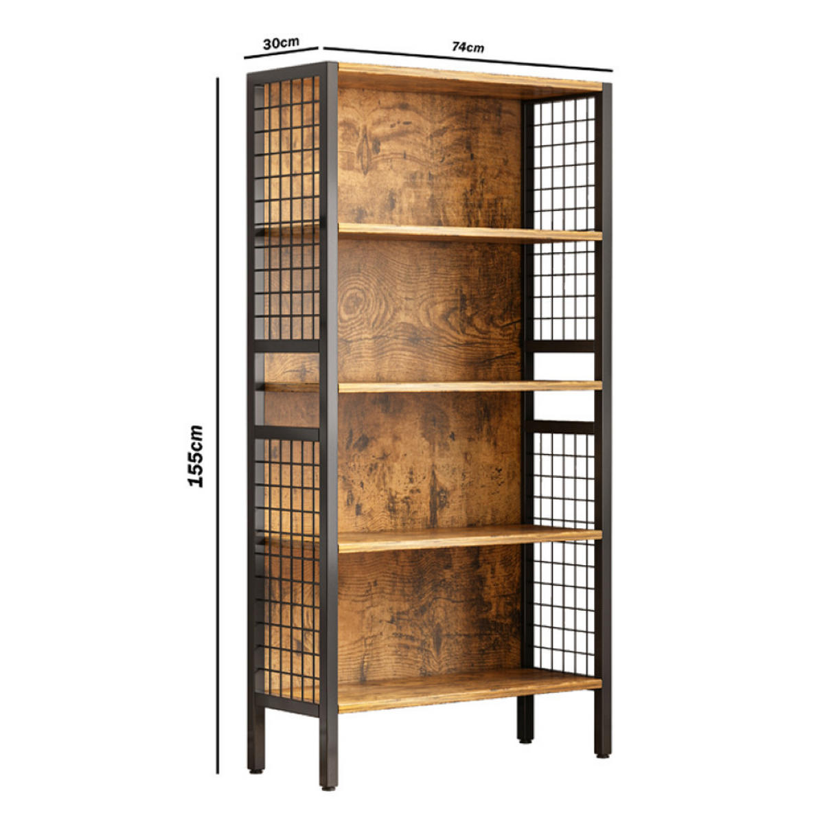 BÜCHERREGAL, braun 74/30/155 cm - Braun, Holzwerkstoff (74/155/30cm) - Rebiko
