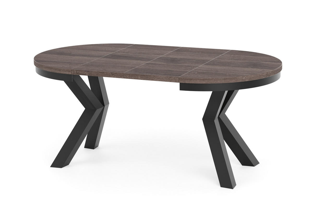 ESSTISCHE NORVIX - Dunkelbraun/Schwarz, Holzwerkstoff (120/120/76cm) - Meblini