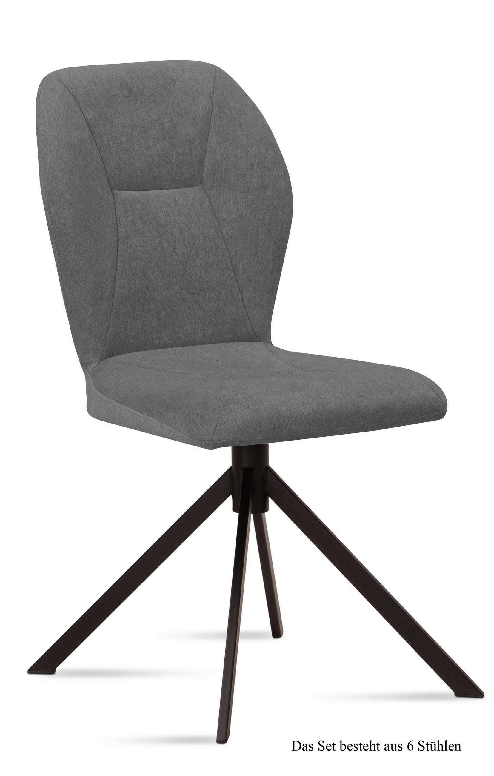 ESSZIMMERSTUHL (6er-Set) Dusca 51x92x60 Schwarz/Grau - Schwarz/Grau, Kunststoff (60/92/51cm) - 58aufmkessel