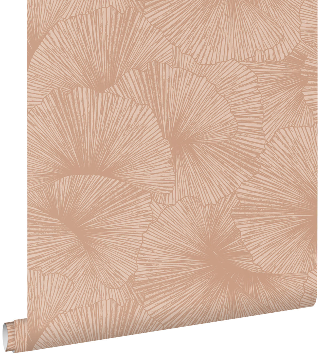 TAPETE 3D Muster Blätter 53 cm x 10.05 m - Terracotta, Papier (53/1000cm) - ESTAhome