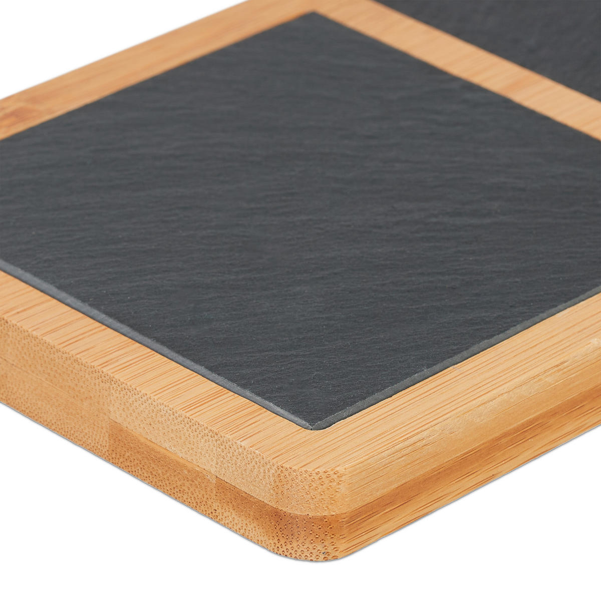 SERVIERBRETT - Hellbraun, Holz/Stein (34/1.5/12cm) - Relaxdays