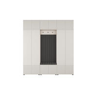 GARDEROBE Ritmo version 3 mit POLSTERPANEELEN SCHWARZ - Beige/Schwarz, Holzwerkstoff (210/225/44cm) - Jerpax