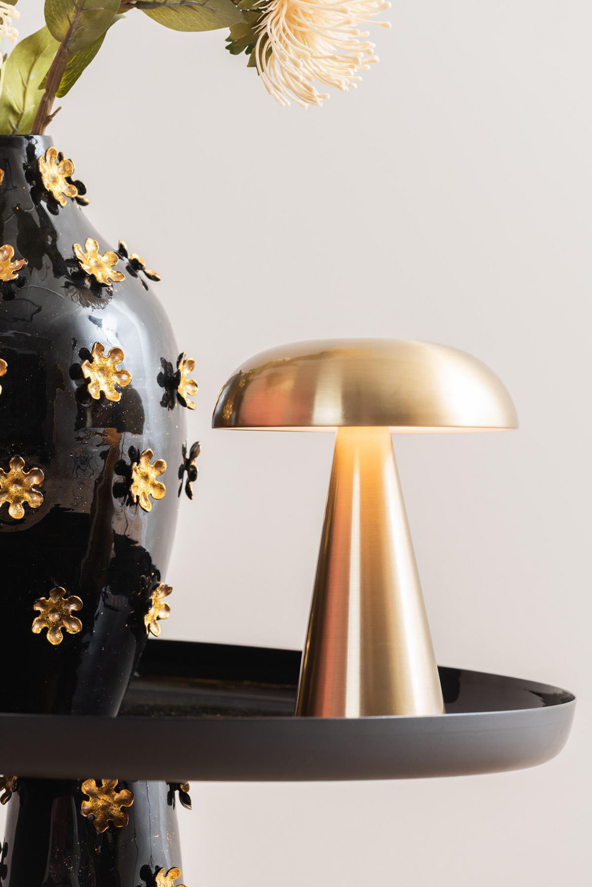 TISCHLAMPE Rachel Ø 15,5 cm - Goldfarben, Metall (15.5/15.5/20.5cm) - Leitmotiv