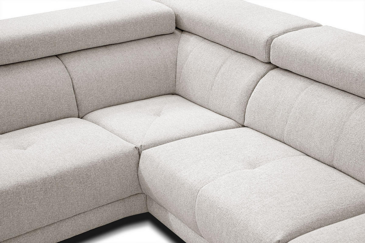 ECKSOFA MORELLO 5-Sitzer, creme - Anthrazit/Schwarz, Holzwerkstoff/Textil (158/269cm) - Courtois Laville