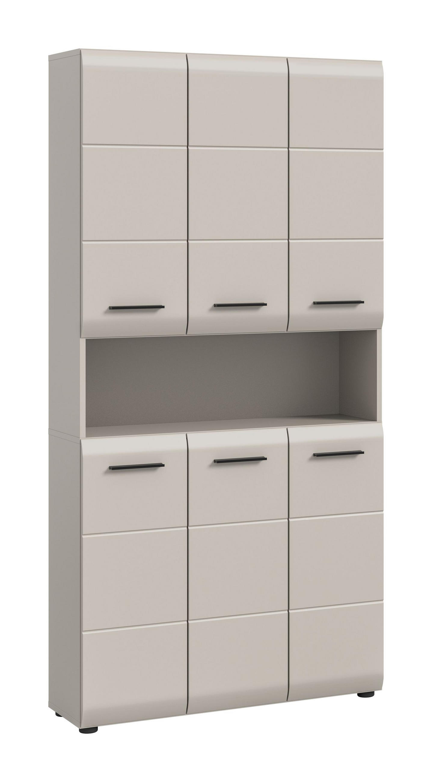 BADSCHRANK hoch ICE (B/H/T: ca. 90/185/30 cm) in Kaschmir/Kaschmir matt - Kaschmir, Holzwerkstoff (90/185/30cm)