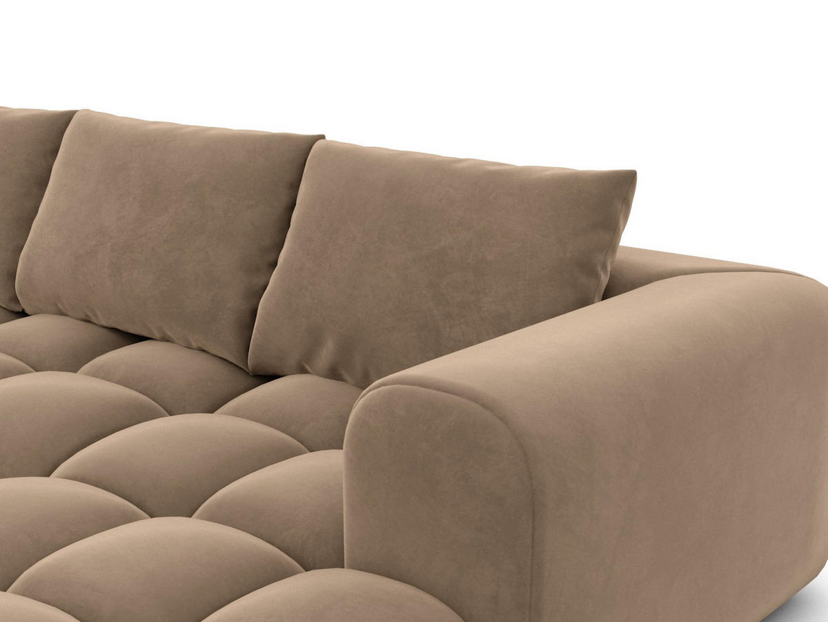 WOHNLANDSCHAFT Casaluna U-Form Braun Samtstoff - Braun, Kunststoff (338/88/267cm)