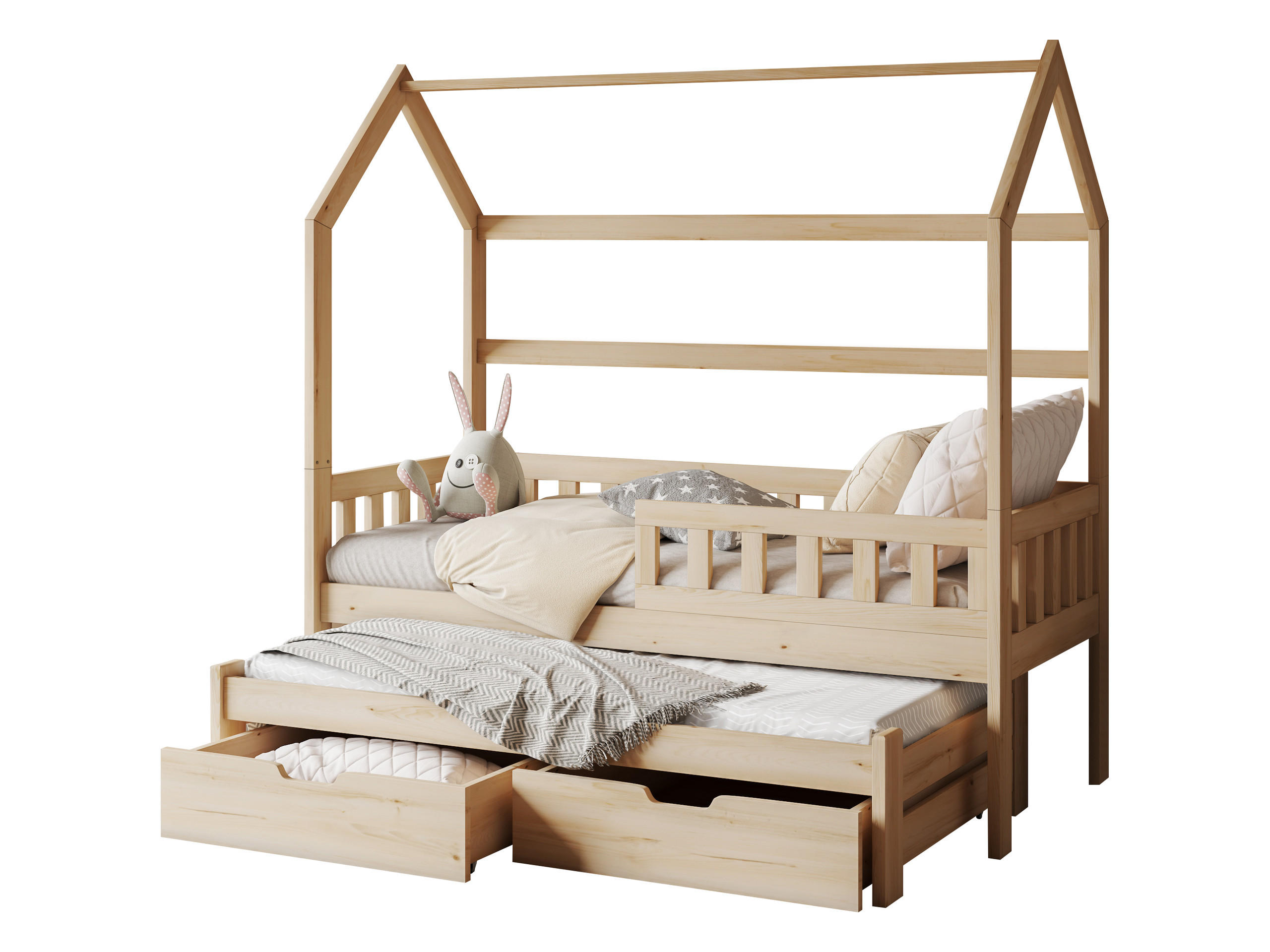 HAUSBETT Tymon II - Kieferfarben, Holz (80/180cm) - MIRJAN24