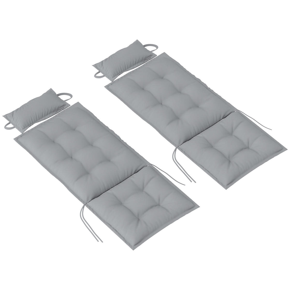 LIEGENAUFLAGE Hellgrau 2er-Set 116/50/5 cm - Hellgrau, Textil (116/5/50cm) - PANGIVO