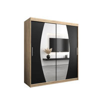 SCHWEBETÜRENSCHRANK 200/180/62 2-türig - Silberfarben/Schwarz, Holz/Kunststoff (180/200/62cm) - Abiks Möbel
