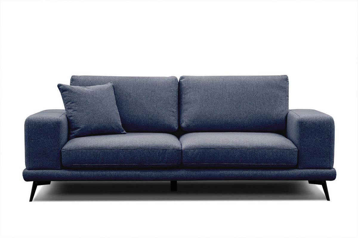 SOFA MEDIOLANE 3-Sitzer, dunkelblau - Dunkelblau, Holzwerkstoff/Textil (233/87/96cm) - Courtois Laville