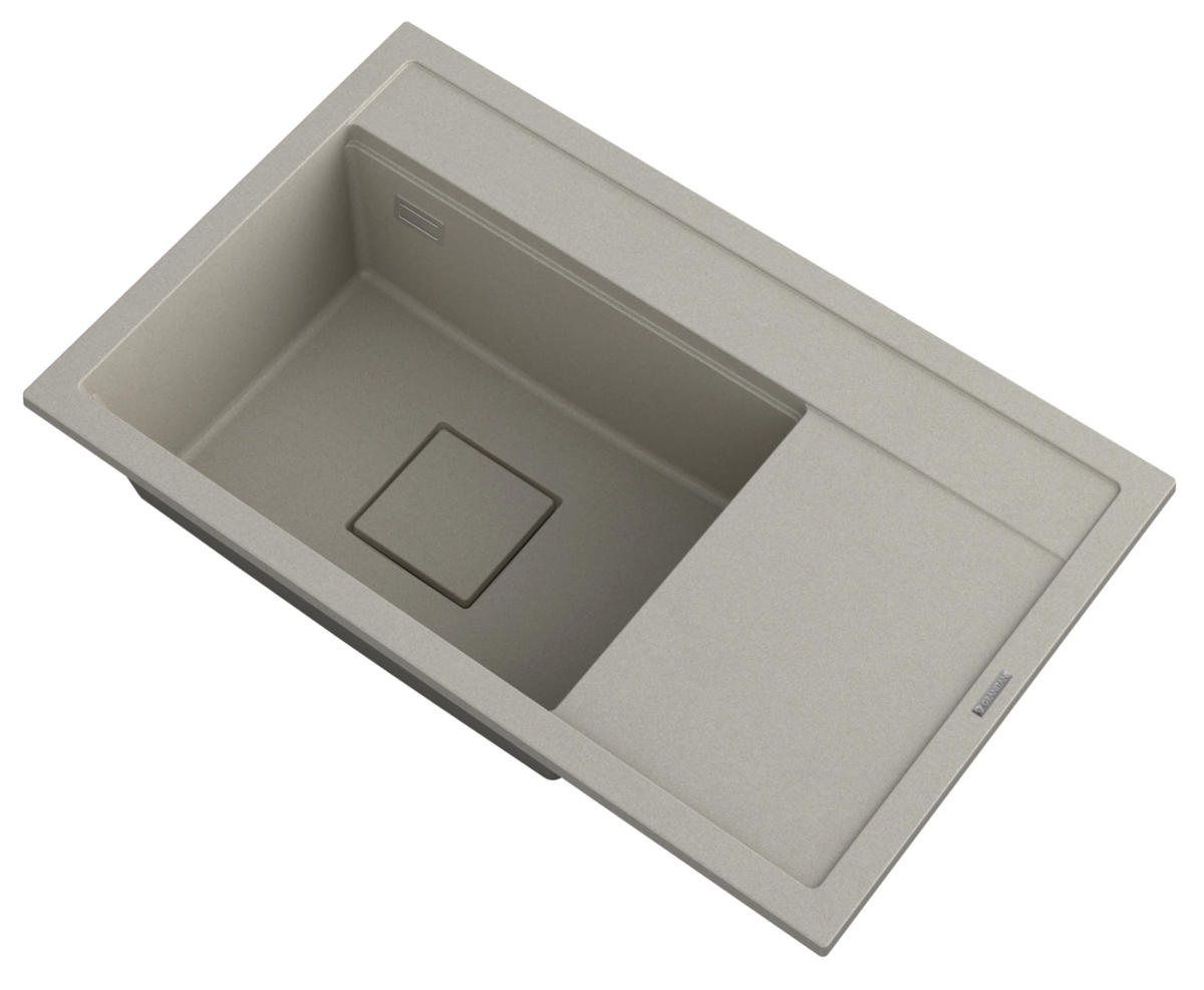 KÜCHENSPÜLE Rendo mit Siphon Batterie - Beige, Kunststoff/Stein (51/22/81cm) - Granitan