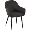 ARMLEHNENSTUHL Stoff schwarz - Schwarz, Textil/Metall (60/84/60cm) - CLP