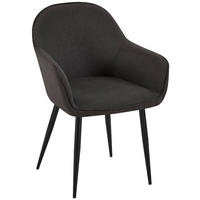 ARMLEHNENSTUHL Stoff schwarz - Schwarz, Textil/Metall (60/84/60cm) - CLP
