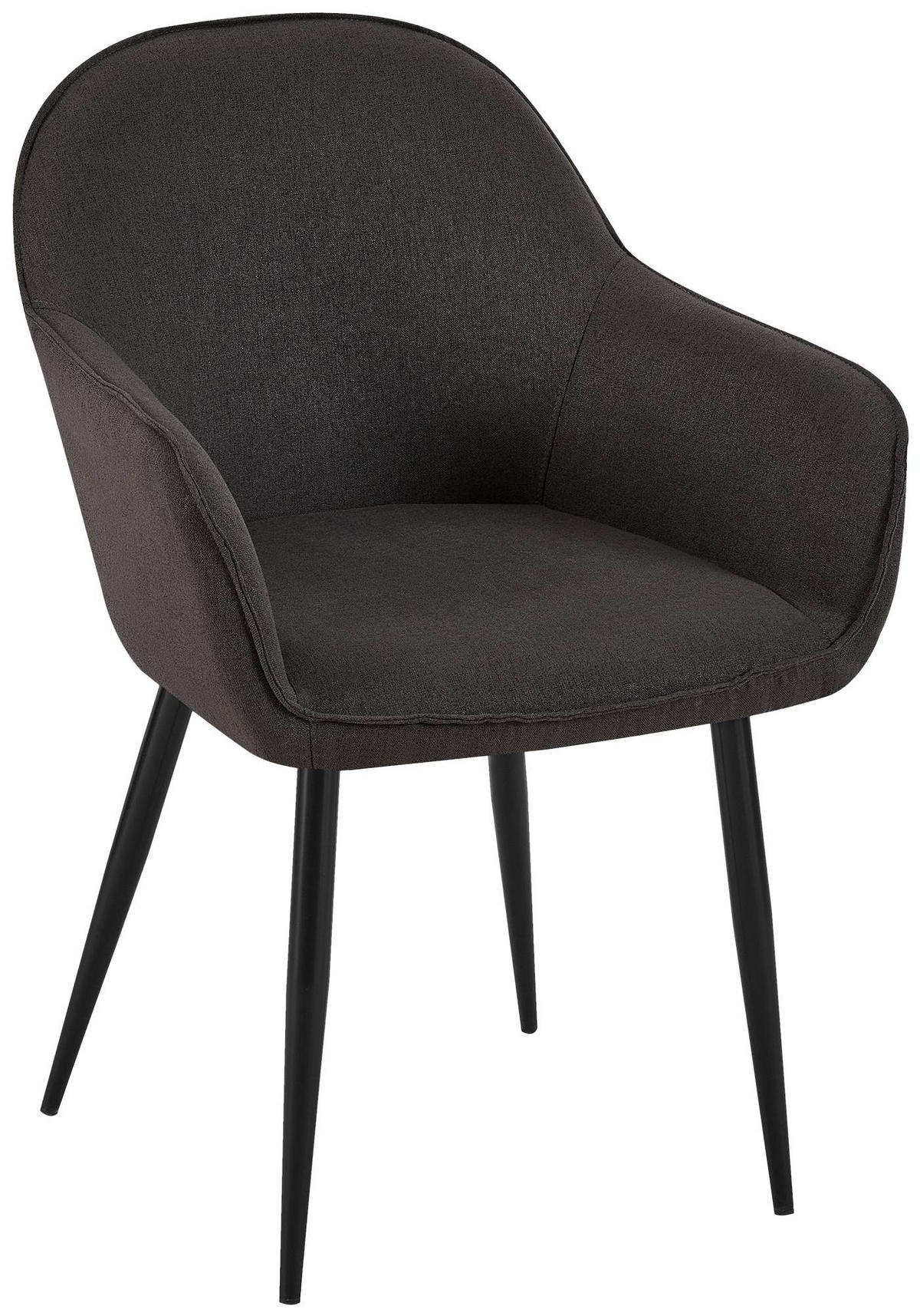 ARMLEHNENSTUHL Stoff schwarz - Schwarz, Textil/Metall (60/84/60cm) - CLP