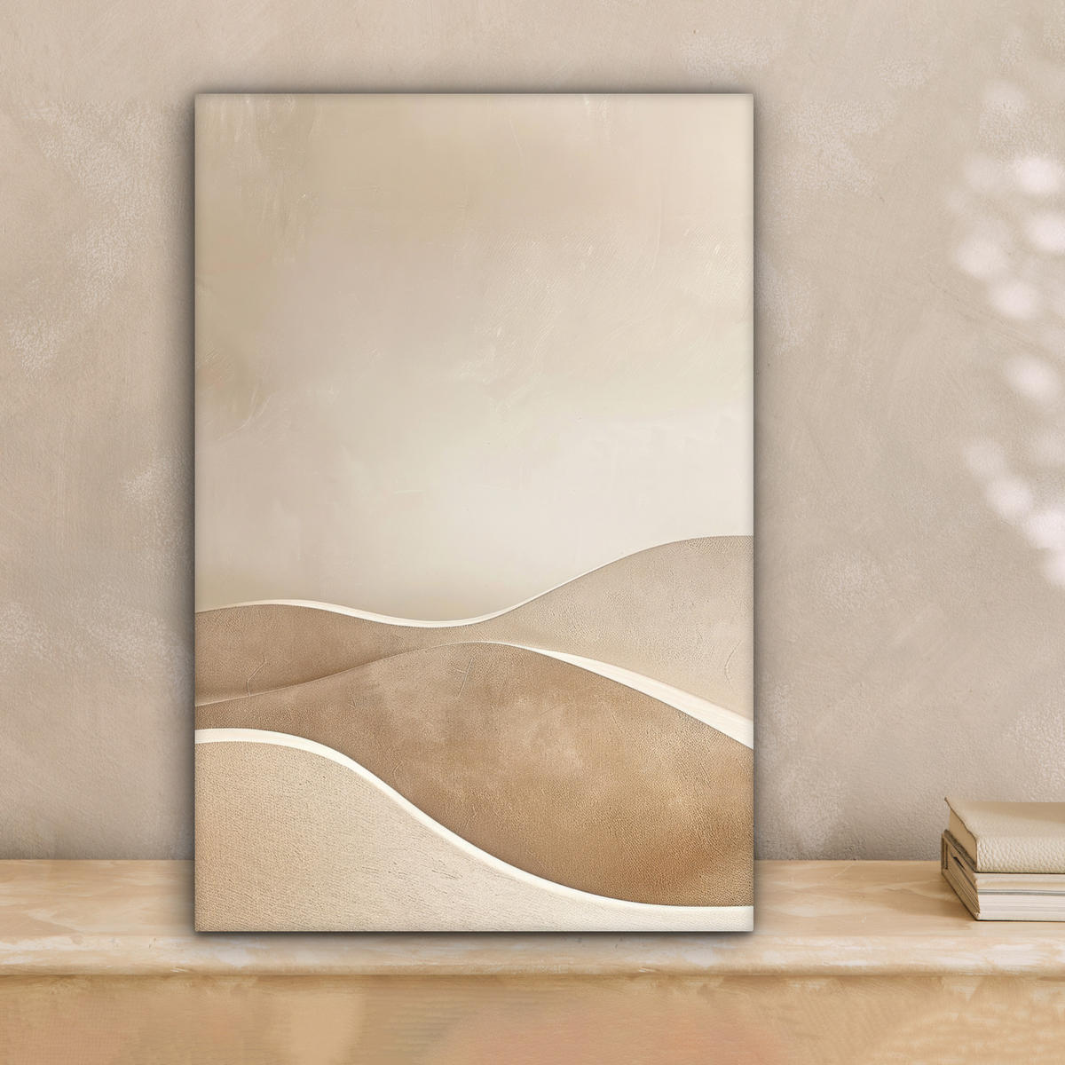LEINWANDBILD Beige - Natur - Abstrakt - Modern 20x30 cm - Beige, Textil (20/30cm) - MuchoWow