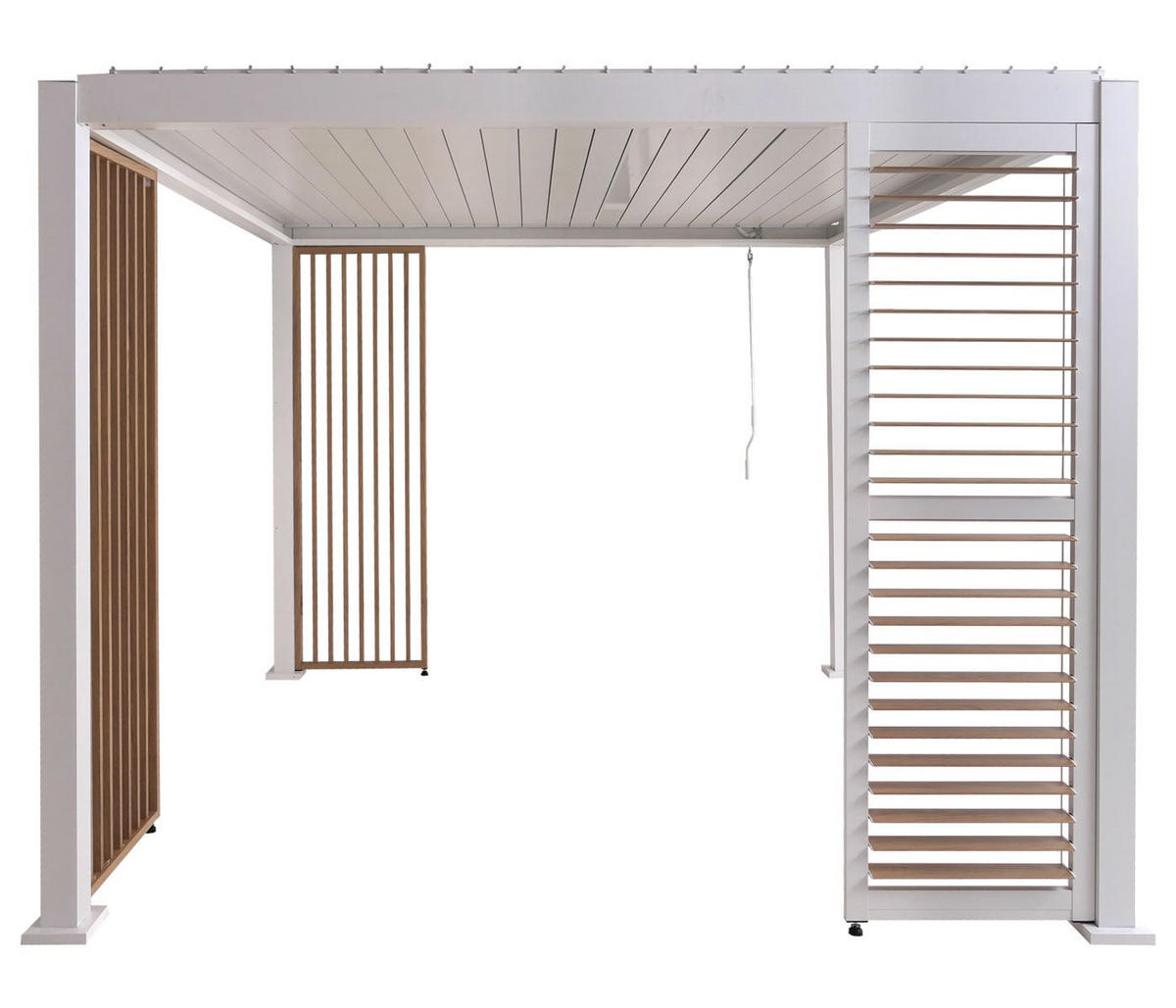 PERGOLA 1x Lamellenwand 2x Seitenwand 235x300x300cm Weiß - Weiß, Metall (300/235/300cm) - BERLINLODGE