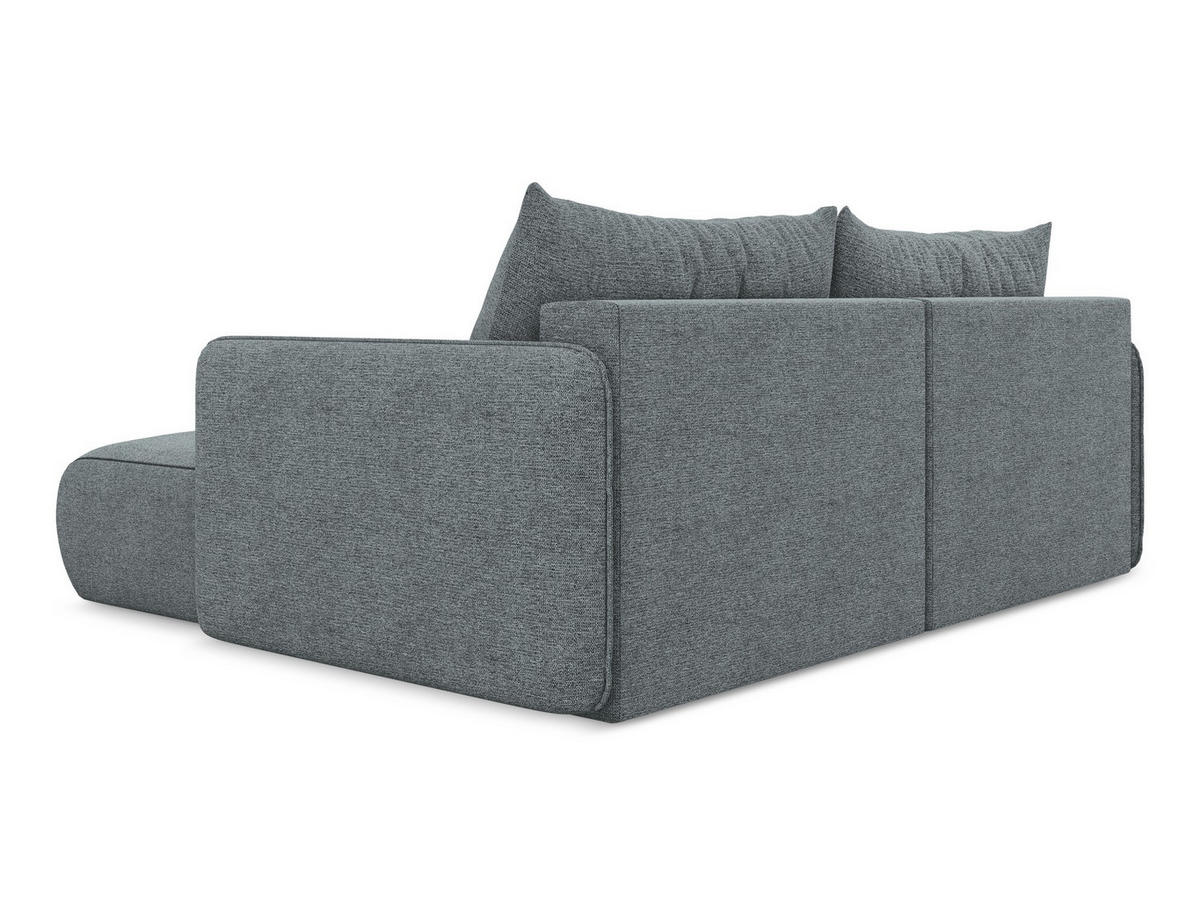 ECKSOFA mit Schlaffunktion Chenille Stoff Blau - Blau/Blaugrau, Kunststoff/Textil (207/148cm) - Makamii