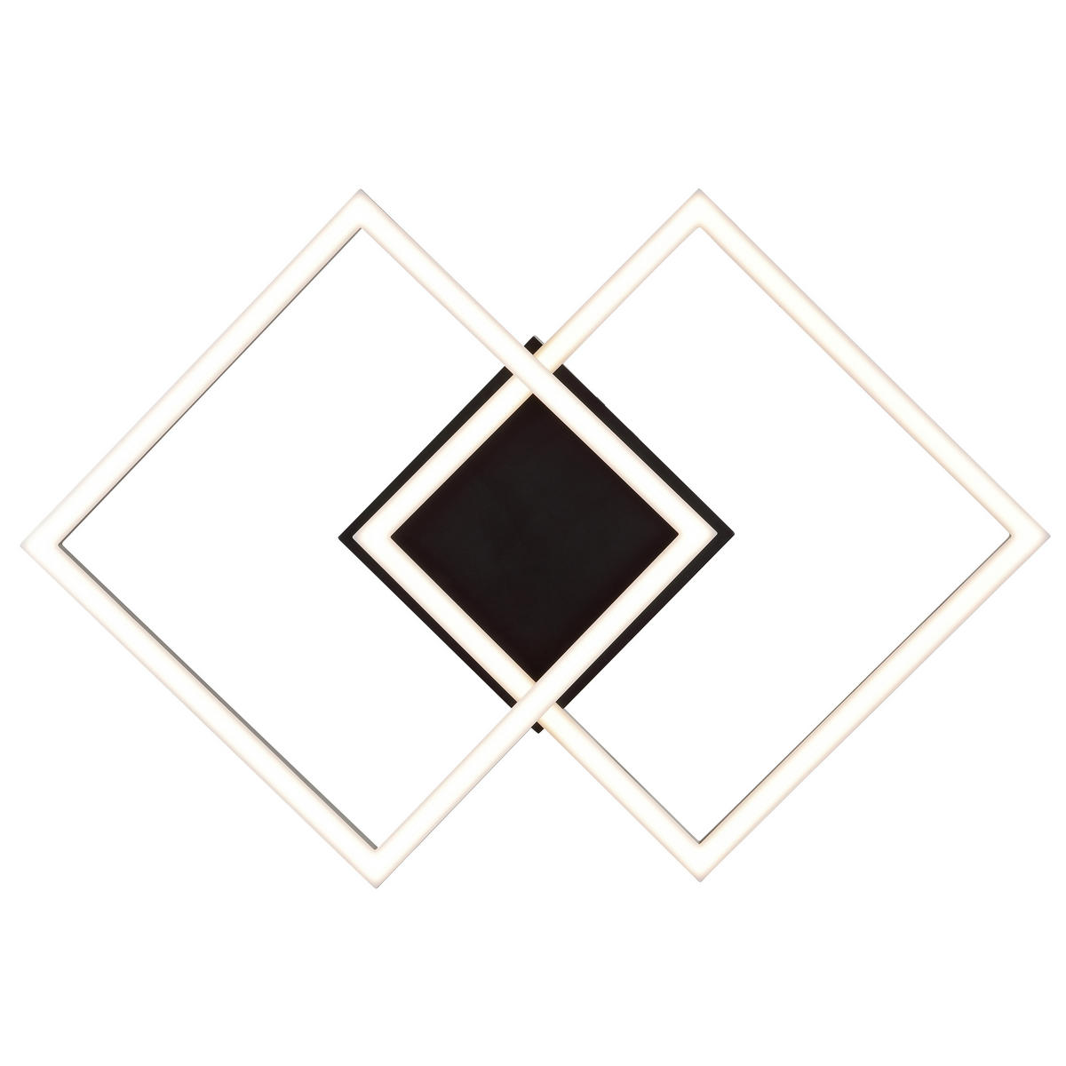 LED DECKENLEUCHTE Kaleo Schwarz 40,5/40,5/8 cm - Schwarz, Metall (40.5/40.5/8cm) - Brilliant