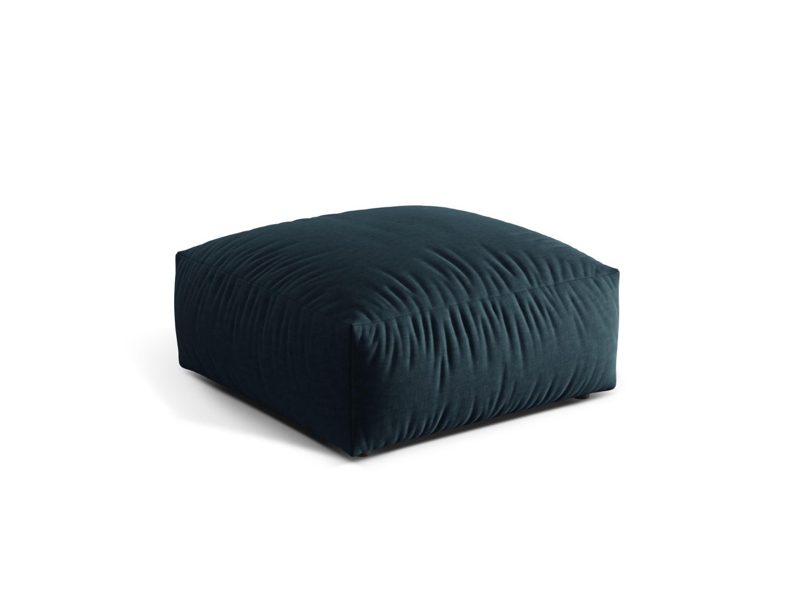 POUF Martina aus strukturiertem Stoff jeansblau - Blau, Textil (106/44/106cm) - Micadoni