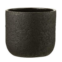 BLUMENTOPF RAU - Töpferei - Schwarz - L - Ø 22 cm - Schwarz, Keramik (22/20cm) - J-Line