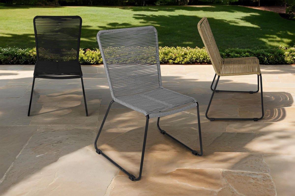 GARTENSTUHL 2ER-SET ISRA - Grau, Textil/Metall (58/88/55cm) - SAM