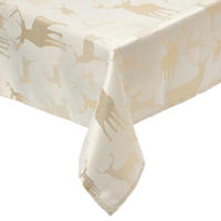 TISCHDECKE Weihnachten mit Hirsch-Motiv, gold, 130/230 cm - Goldfarben, Textil (132/228cm) - Homescapes
