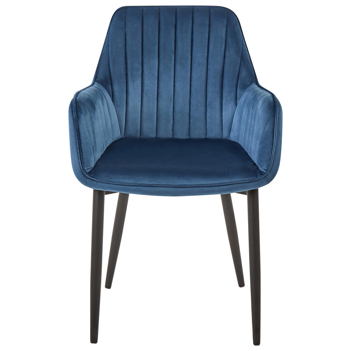 ÉTKEZŐSZÉK 2 darabos Szett Bársony Kék Wellston - kék, textil/fém (60/84/61cm) - Beliani