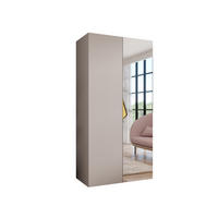 DREHTÜRENSCHRANK 202/100/52 2-türig - Beige/Goldfarben, Holz/Metall (100/202/52cm) - Abiks Möbel